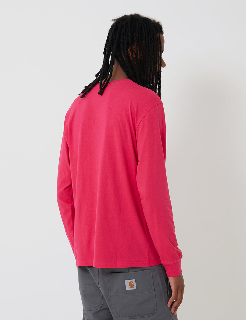 Carhartt-WIP Pocket Long Sleeve T-Shirt - Ruby Pink
