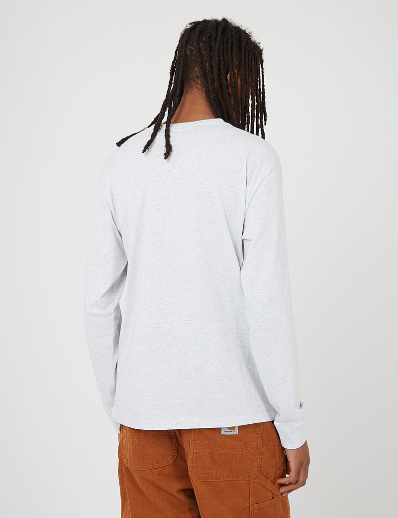 Carhartt-WIP Pocket Long Sleeve T-Shirt - Ash Heather Grey
