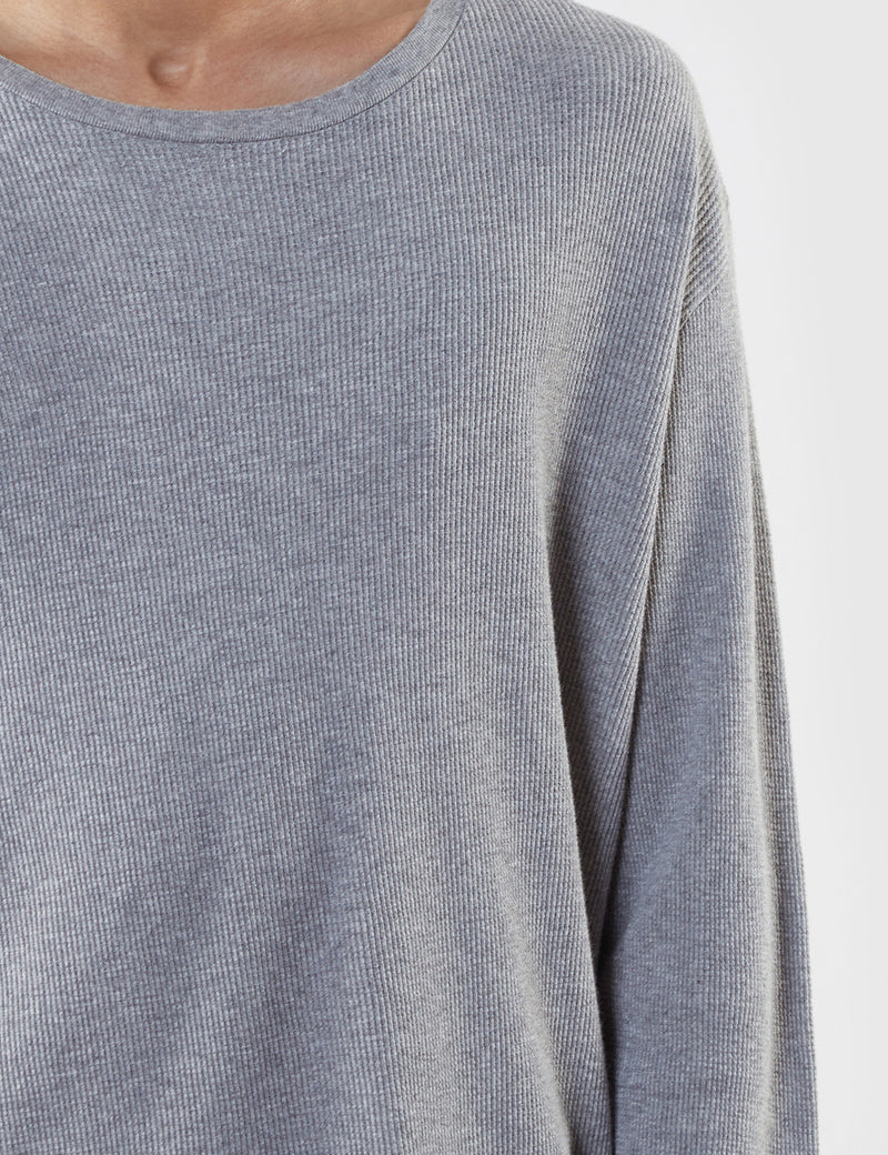 Edwin Waffle Long Sleeve T-Shirt (Marl) - Mid-Grey