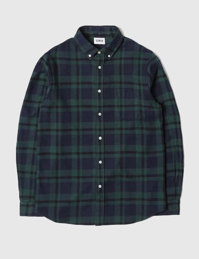 Edwin Standard Flannel Shirt - Black Watch Tartan