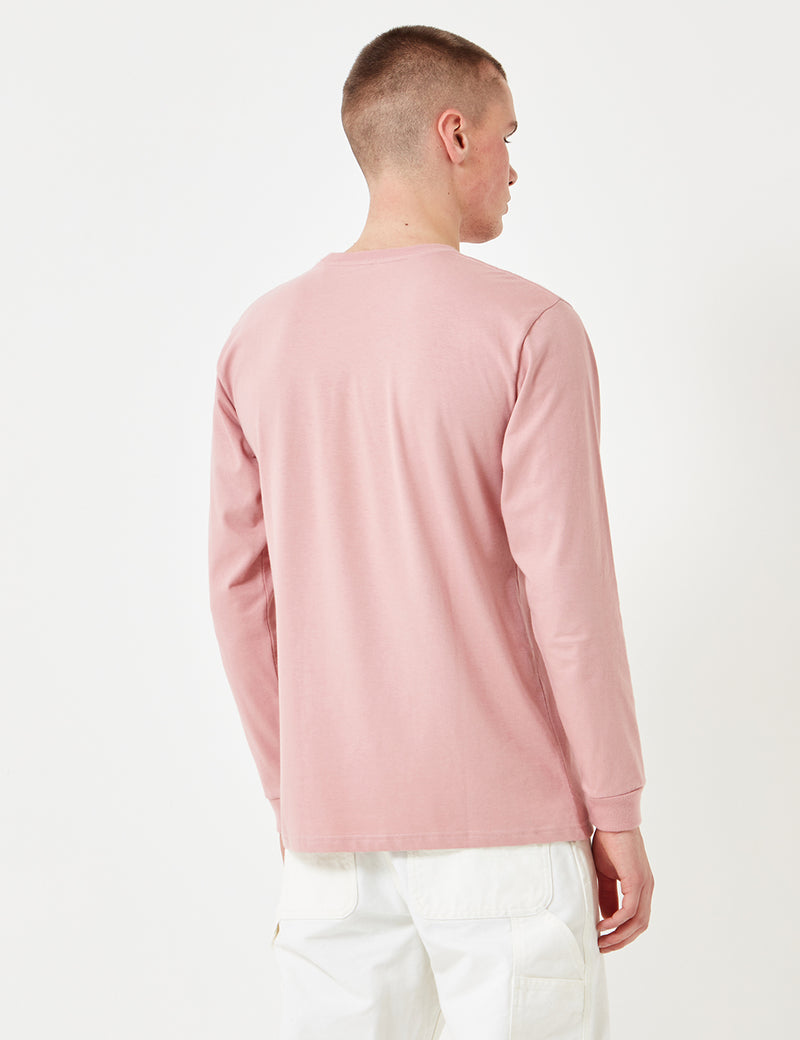 Carhartt-WIP Chase Long Sleeve T-Shirt - Soft Rose Pink