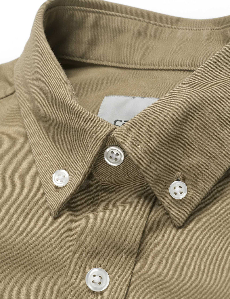 Carhartt-WIP L/S Madison Shirt - Khaki Leather