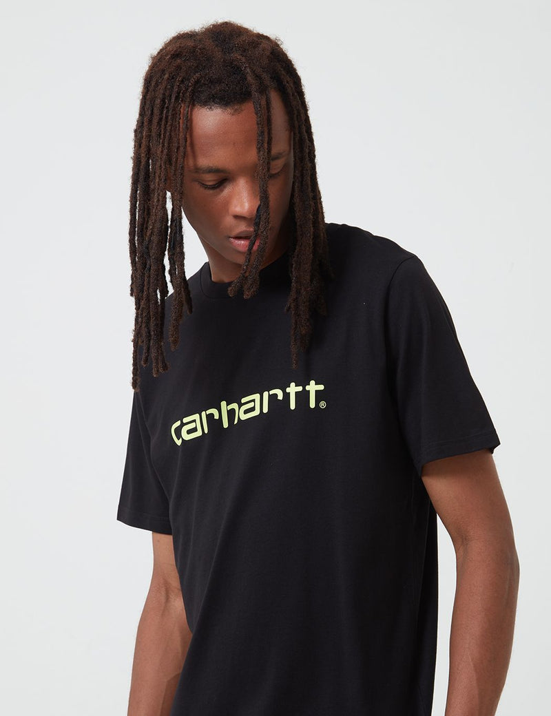 Carhartt-WIP Script T-Shirt - Black/Lime
