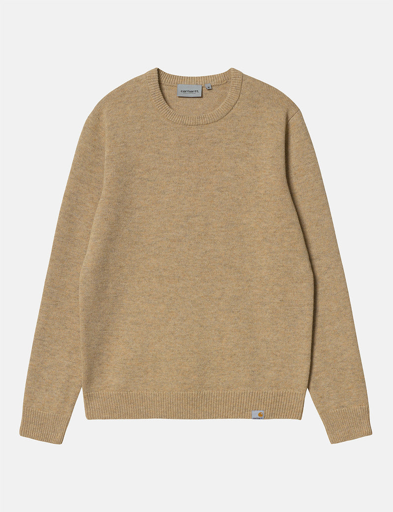 Carhartt-WIP Allen Knit Sweatshirt - Dusty Hamilton Brown Heather