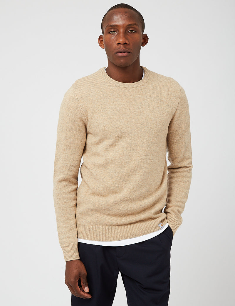 Carhartt-WIP Allen Knit Sweatshirt - Dusty Hamilton Brown Heather