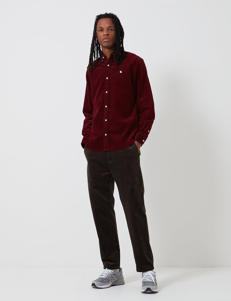 Carhartt-WIP Madison Cord Shirt - Bordeaux/Wax
