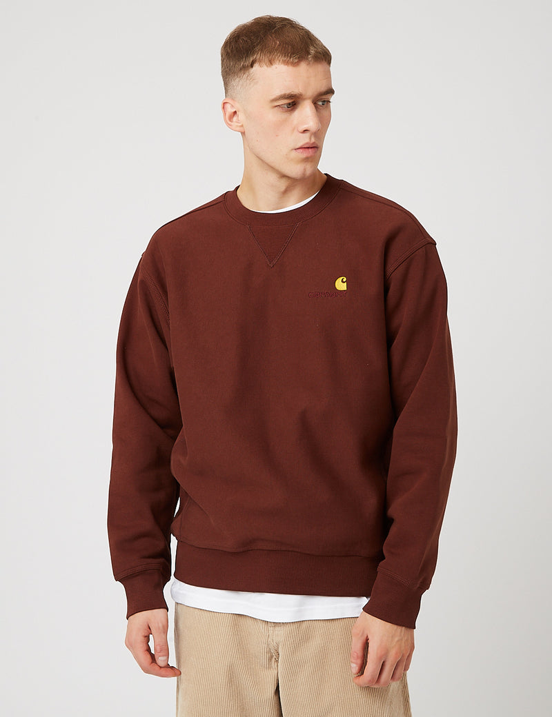 Carhartt-WIP American Script Sweatshirt - Offroad Burgundy