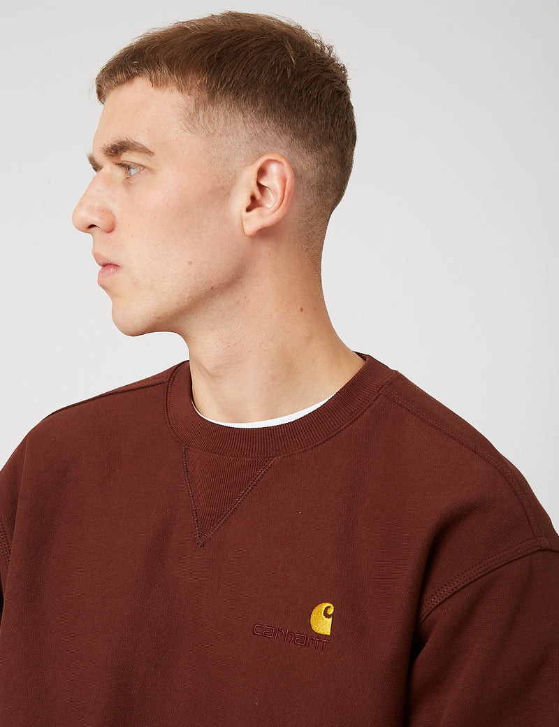 Carhartt-WIP American Script Sweatshirt - Offroad Burgundy