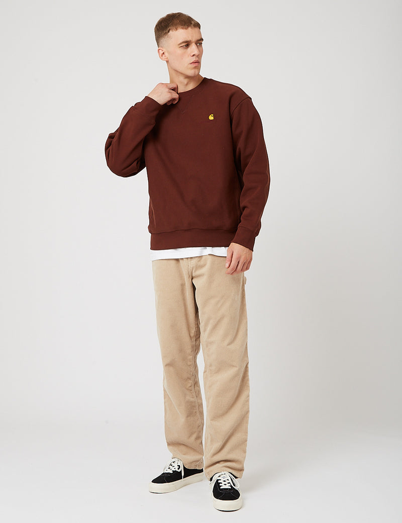 Carhartt-WIP American Script Sweatshirt - Offroad Burgundy