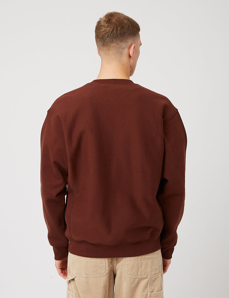 Carhartt-WIP American Script Sweatshirt - Offroad Burgundy