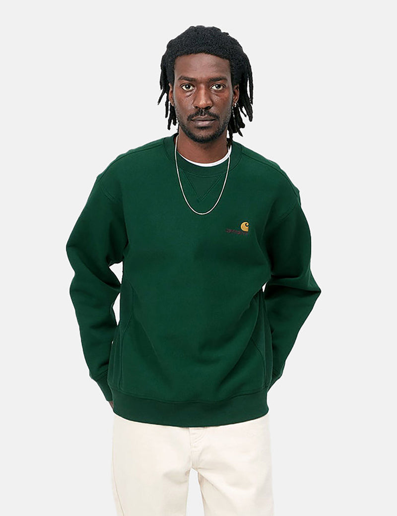 Carhartt-WIP American Script Sweatshirt - Hedge Green