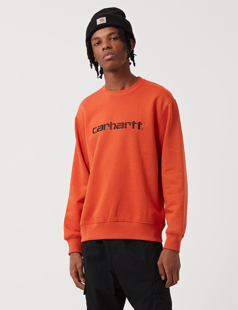 Carhartt-WIP OG Logo Sweatshirt - Persimmon Orange