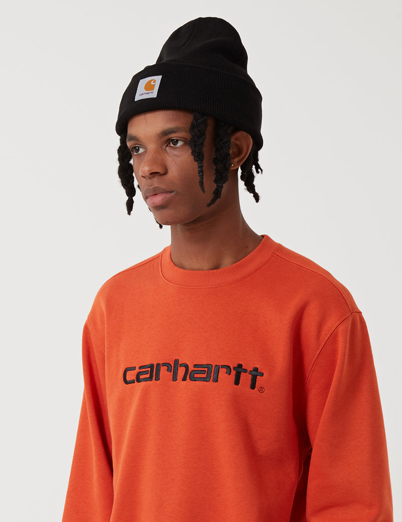 Carhartt-WIP OG Logo Sweatshirt - Persimmon Orange