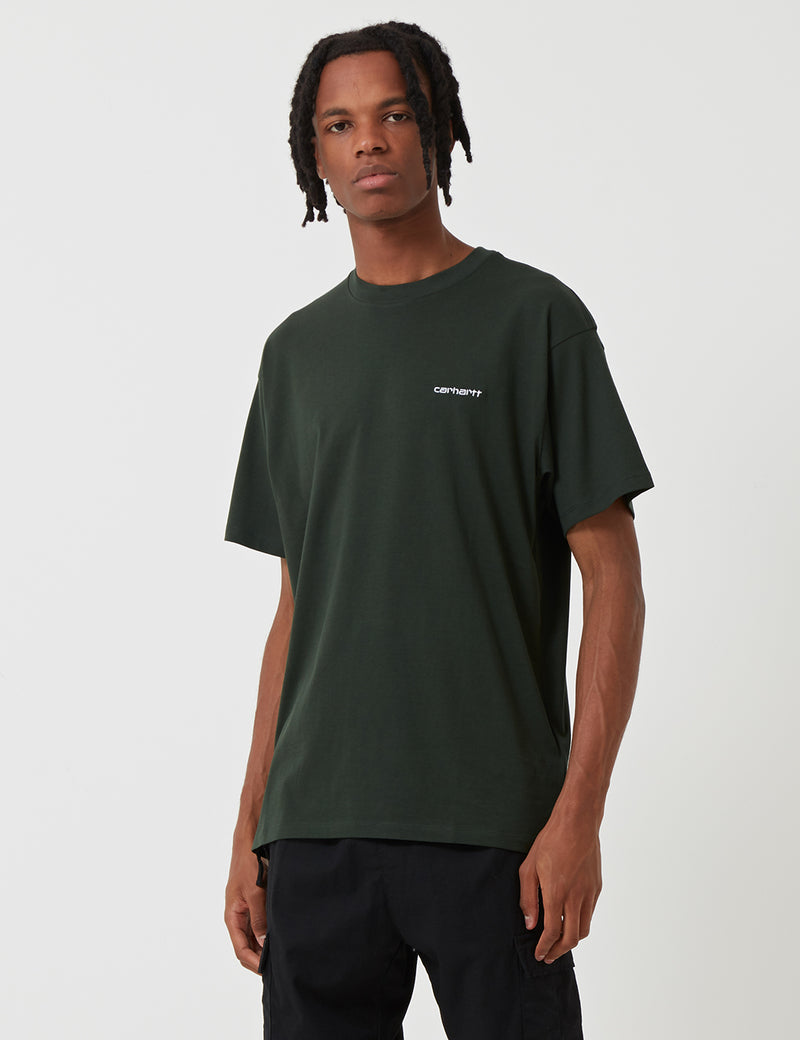 Carhartt-WIP Script Embroibery T-Shirt - Loden Green