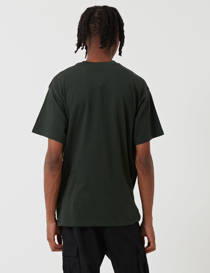 Carhartt-WIP Script Embroibery T-Shirt - Loden Green