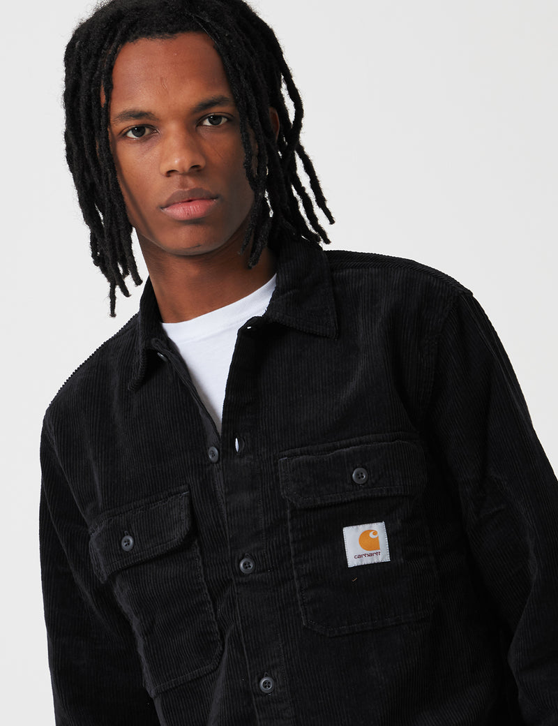 Carhartt-WIP Long Sleeve Swinton Shirt - Black