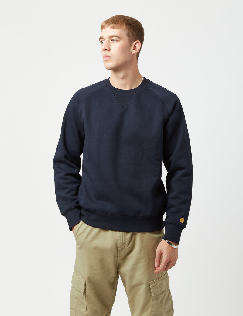 Carhartt-WIP Chase Sweatshirt - Dark Navy Blue