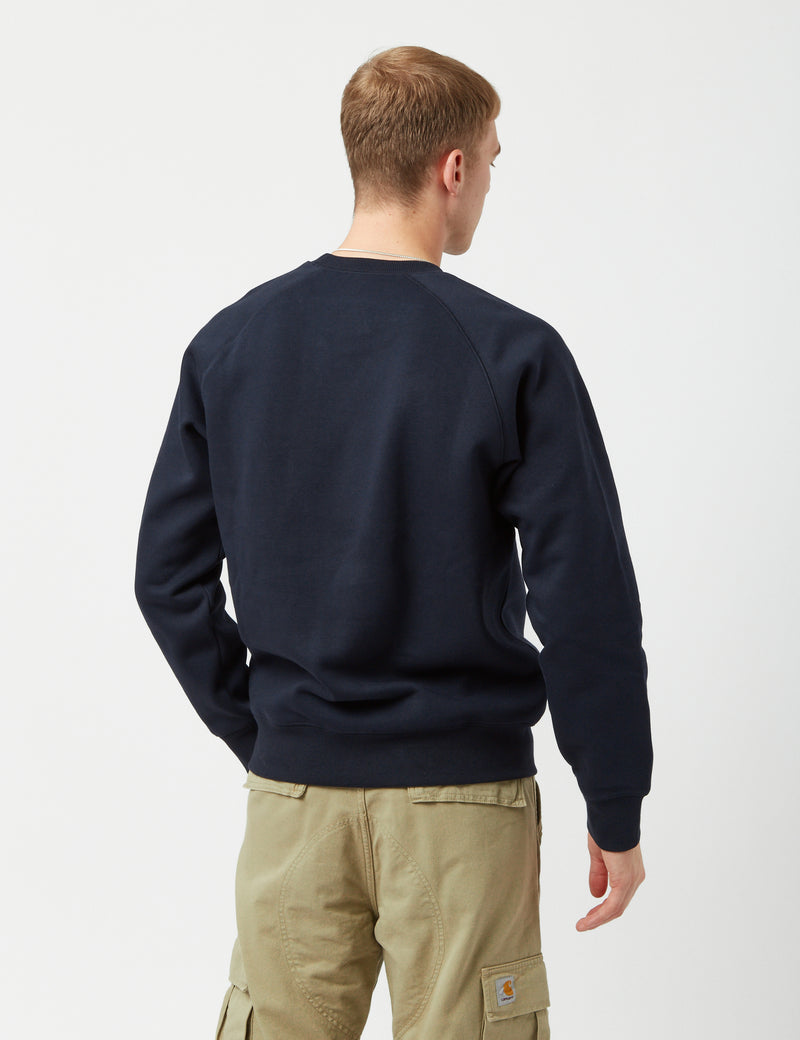 Carhartt-WIP Chase Sweatshirt - Dark Navy Blue