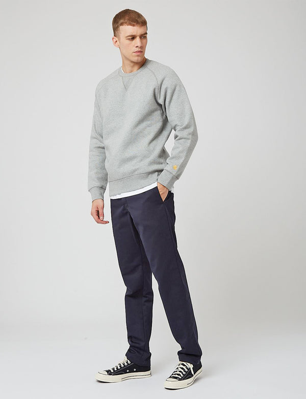 Carhartt-WIP Chase Sweatshirt - Grey Heather/Gold