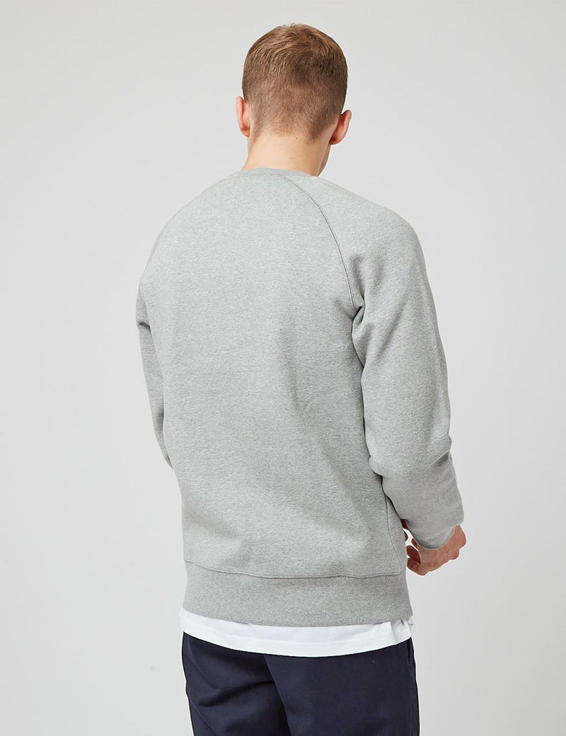 Carhartt-WIP Chase Sweatshirt - Grey Heather/Gold