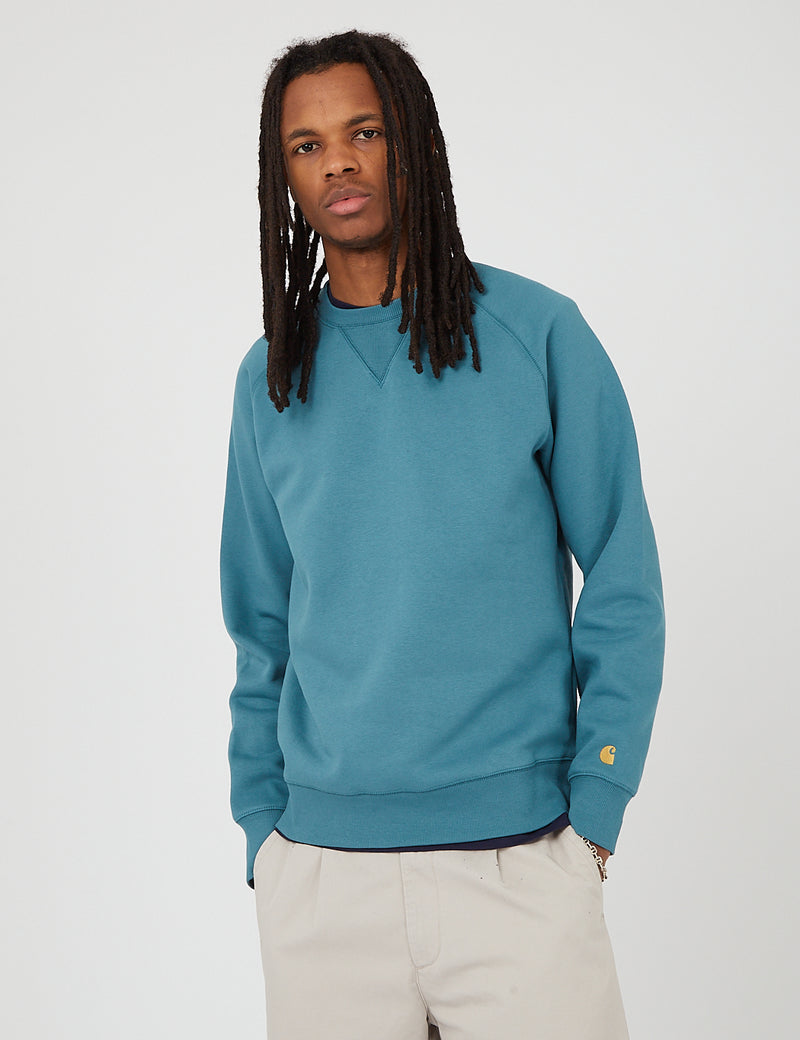 Carhartt-WIP Chase Sweatshirt - Hydro/Gold