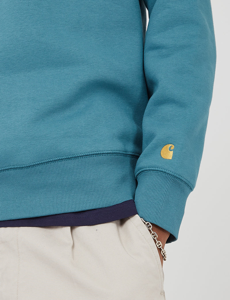 Carhartt-WIP Chase Sweatshirt - Hydro/Gold