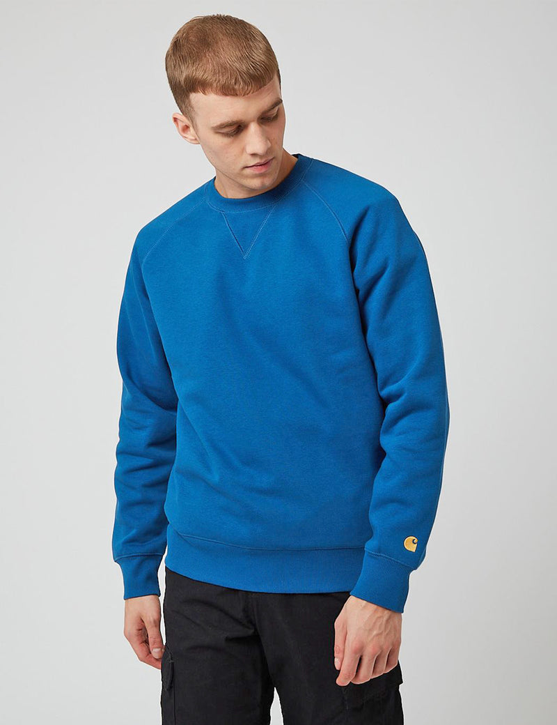 Carhartt-WIP Chase Sweatshirt - Skydive Blue/Gold