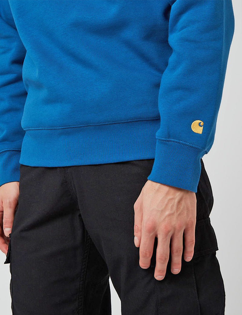 Carhartt-WIP Chase Sweatshirt - Skydive Blue/Gold