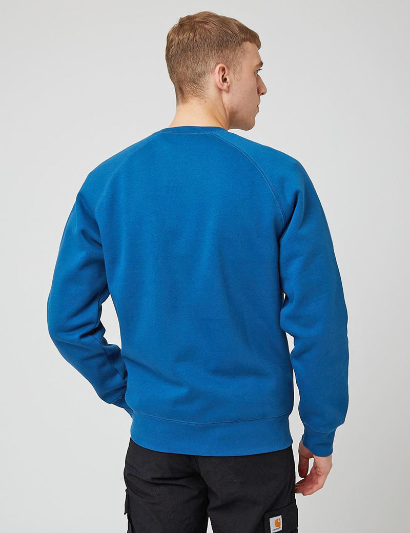 Carhartt-WIP Chase Sweatshirt - Skydive Blue/Gold