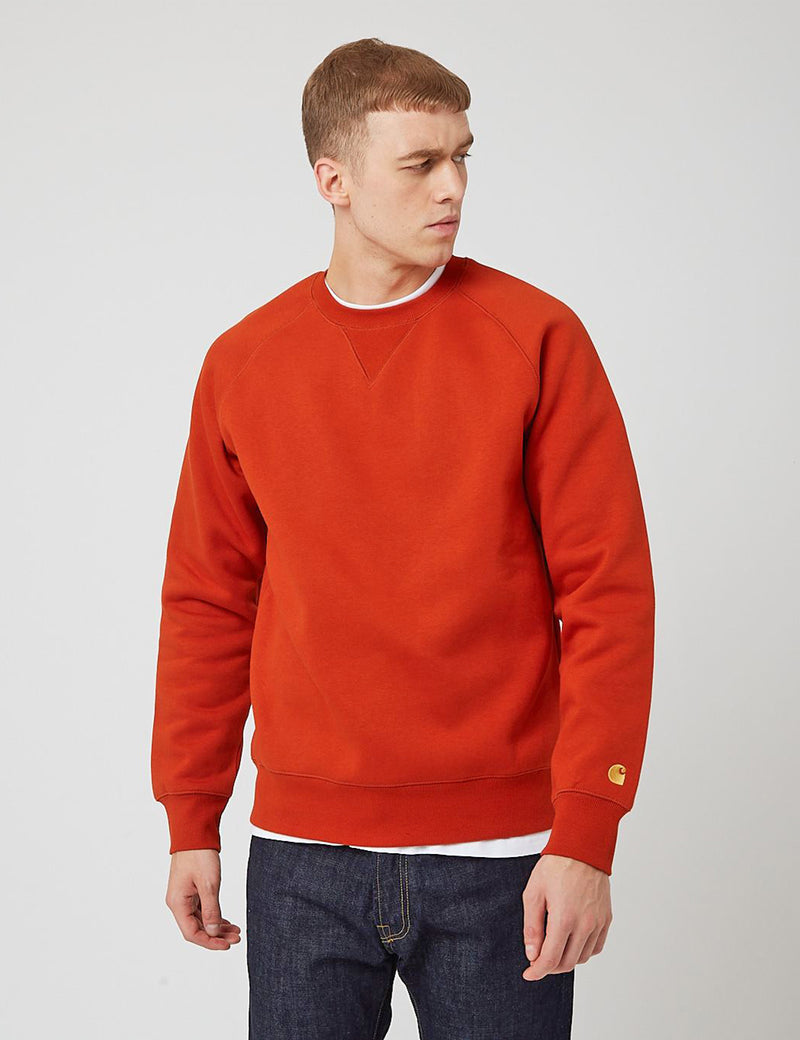 Carhartt-WIP Chase Sweatshirt - Copperton Orange/Gold