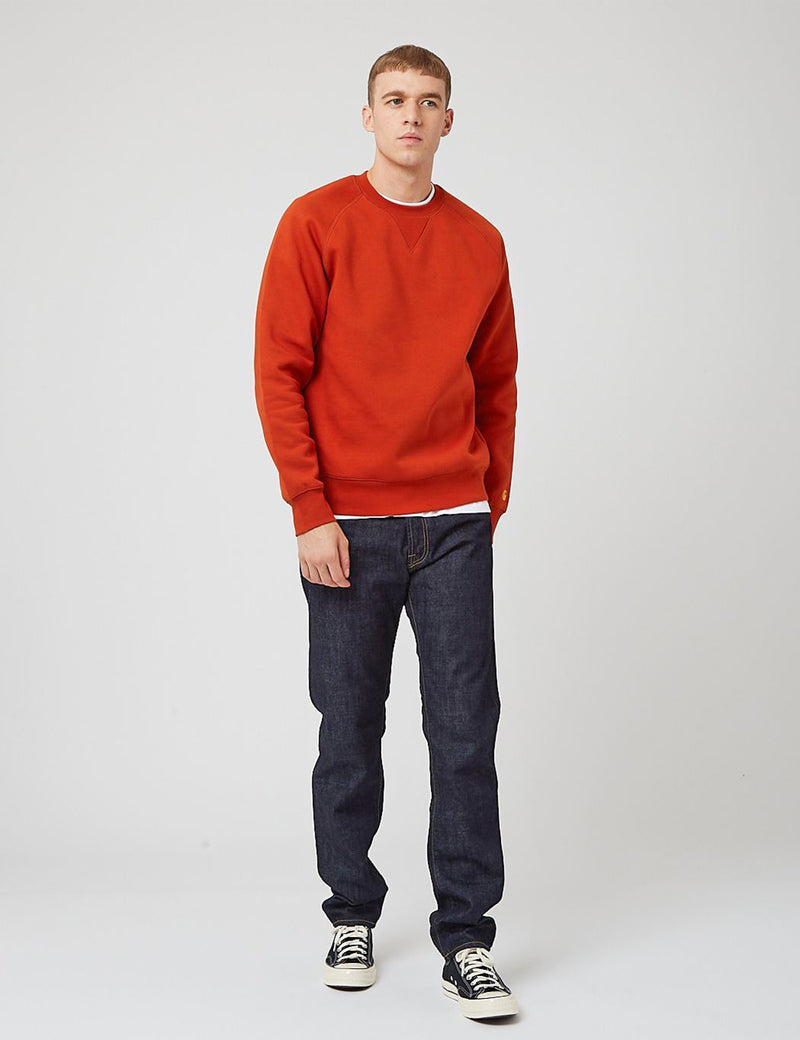 Carhartt-WIP Chase Sweatshirt - Copperton Orange/Gold