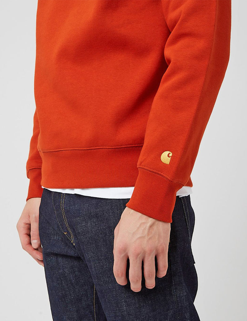 Carhartt-WIP Chase Sweatshirt - Copperton Orange/Gold