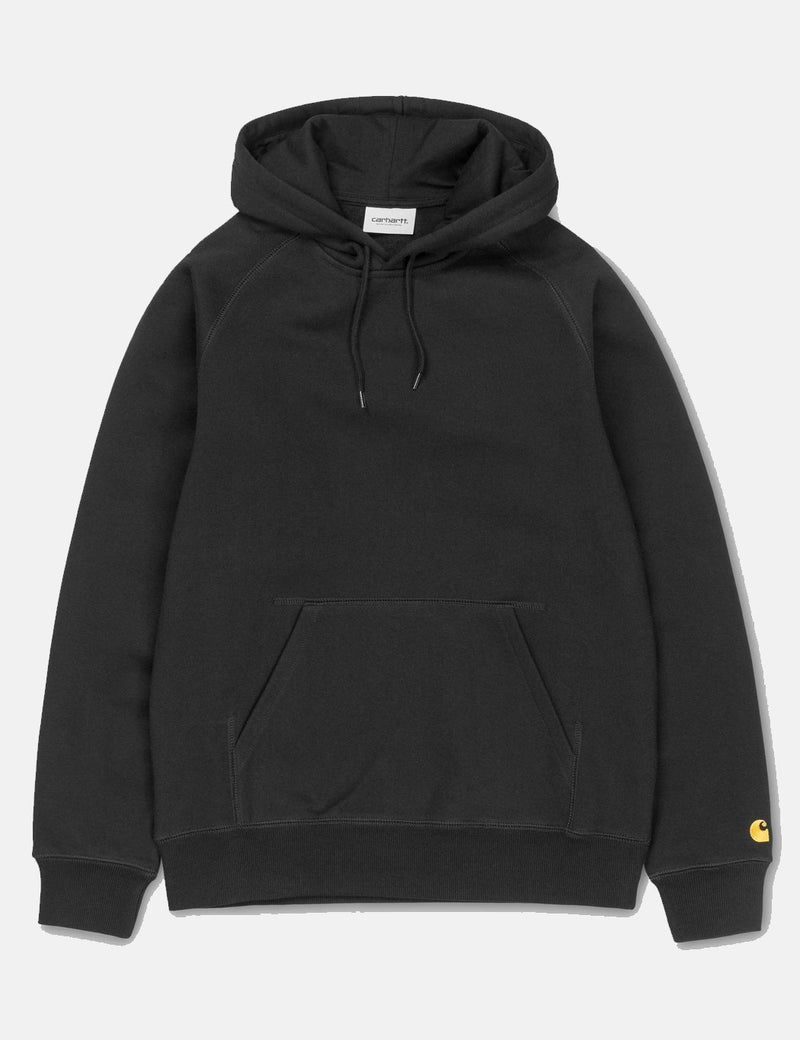 Carhartt WIP Chase Hooded Sweatshirt - Black/Gold