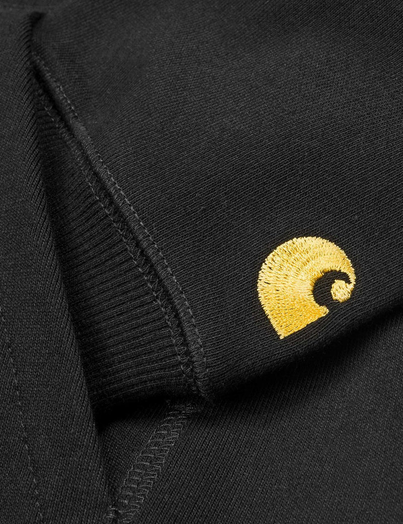 Carhartt WIP Chase Hooded Sweatshirt - Black/Gold