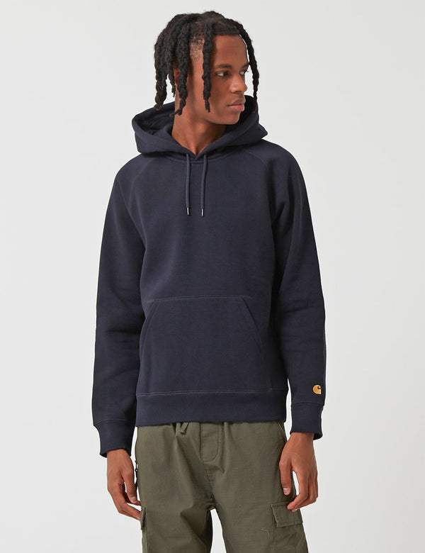 Carhartt WIP Chase Hooded Sweatshirt - Dark Navy Blue