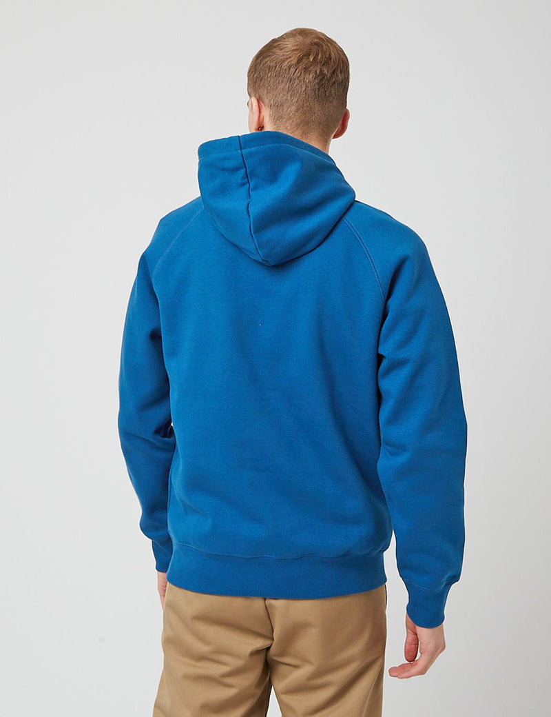 Carhartt-WIP Chase Hooded Sweatshirt - Skydive Blue/Gold