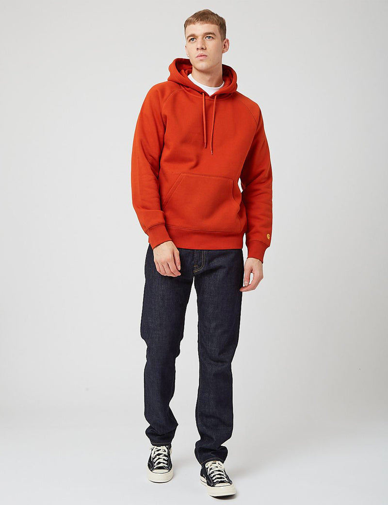 Carhartt-WIP Chase Hooded Sweatshirt - Copperton Orange/Gold