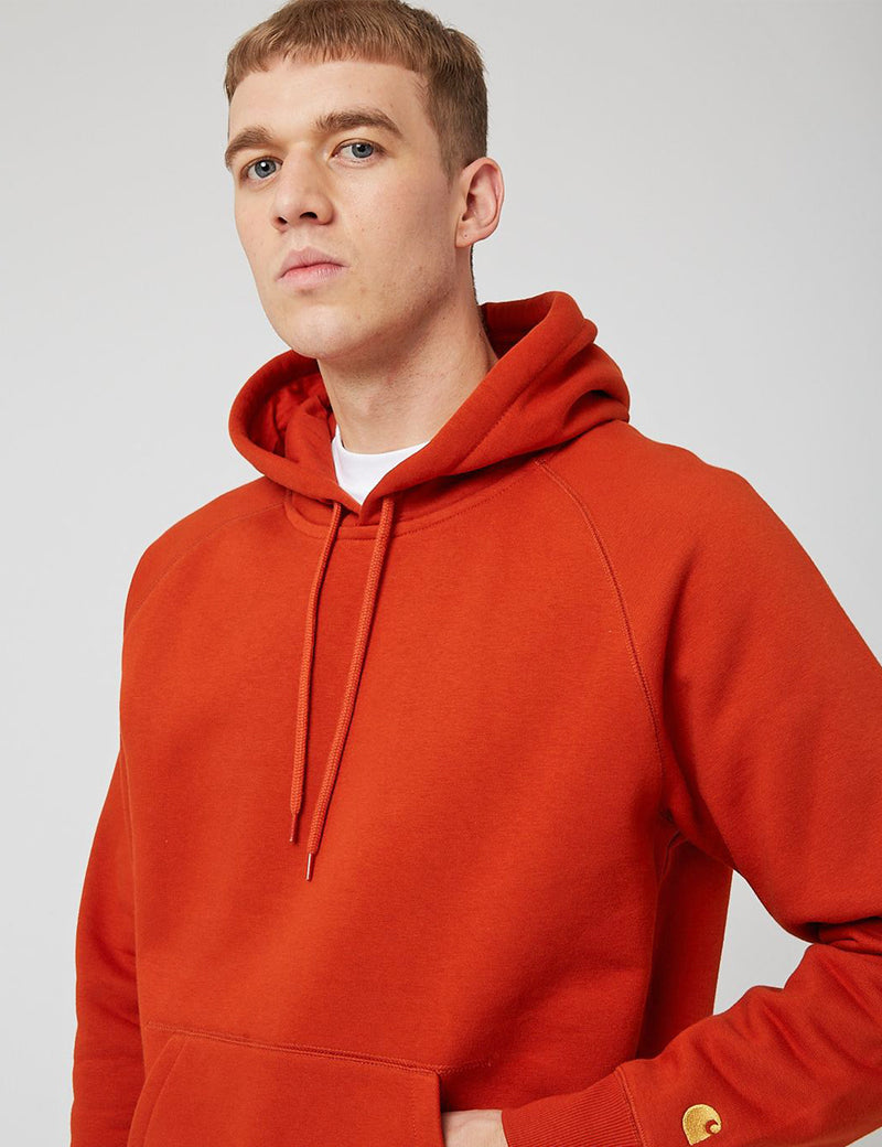 Carhartt-WIP Chase Hooded Sweatshirt - Copperton Orange/Gold