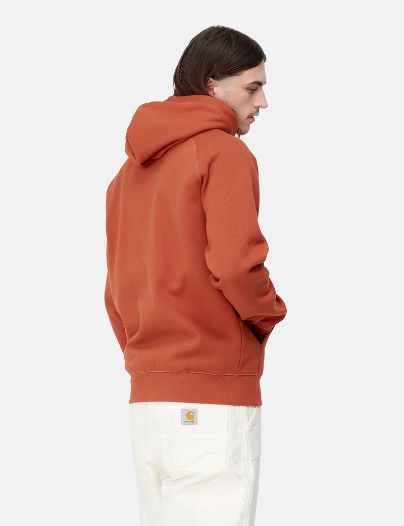 Carhartt-WIP Chase Hooded Sweatshirt - Phoenix Red/Gold