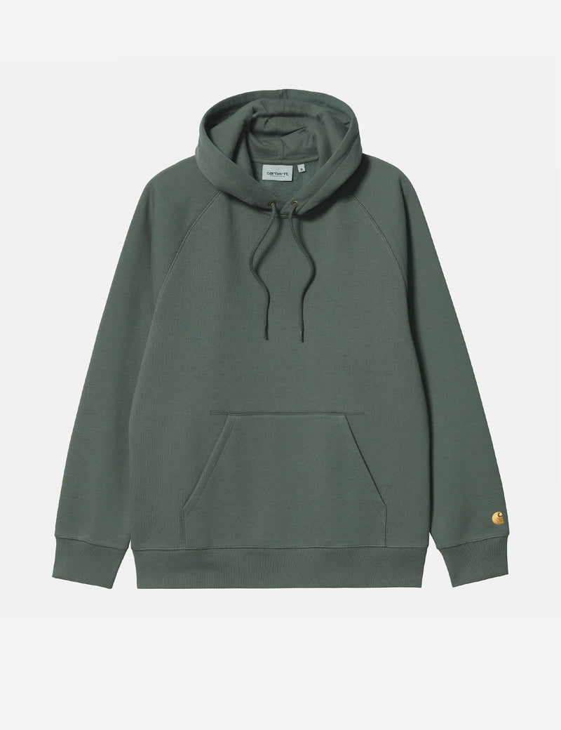 Carhartt-WIP Chase Hooded Sweatshirt - Jura Green/Gold