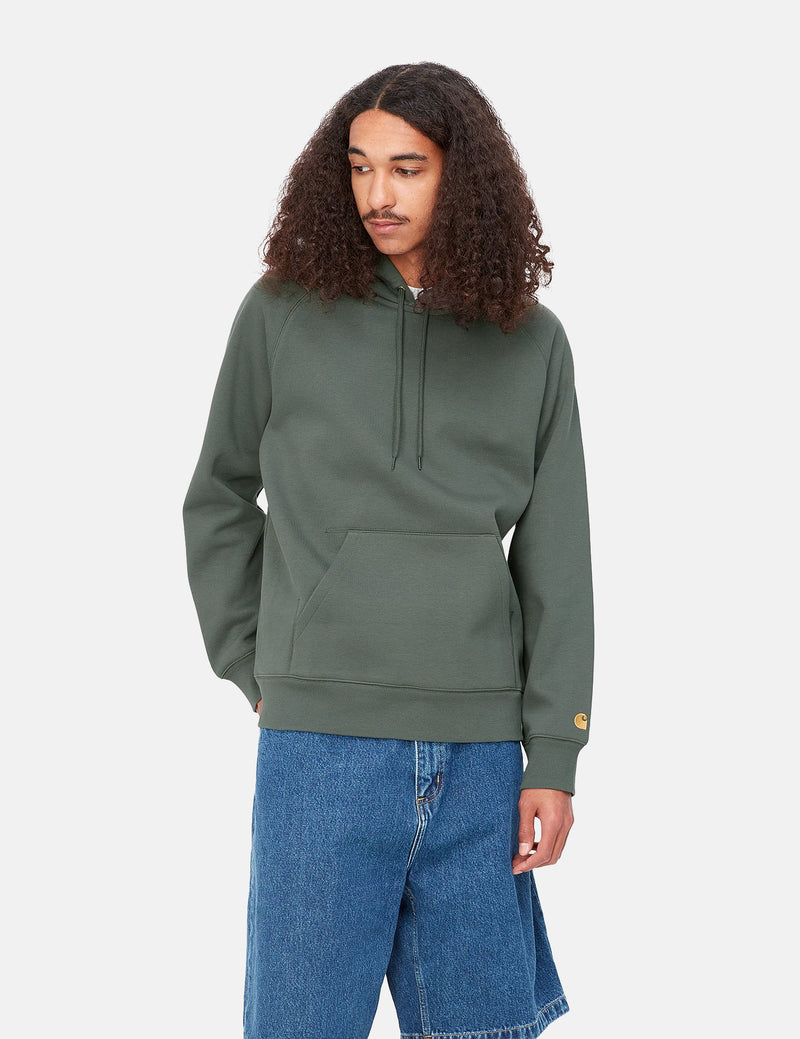 Carhartt-WIP Chase Hooded Sweatshirt - Jura Green/Gold