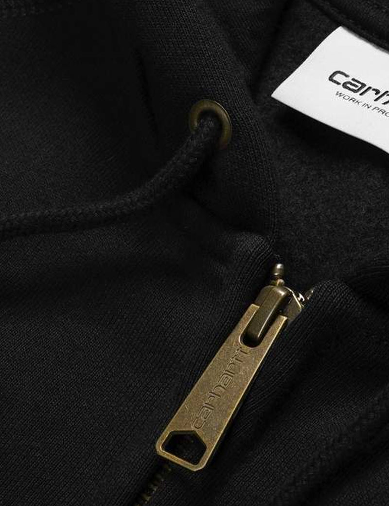 Carhartt-WIP Chase Hooded Zip Sweatshirt - Black/Gold