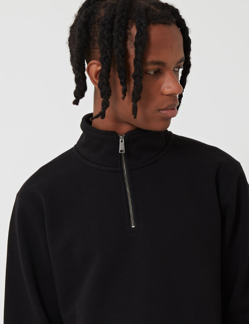 Carhartt-WIP Chase Quarter-Zip High Neck Sweatshirt - Black