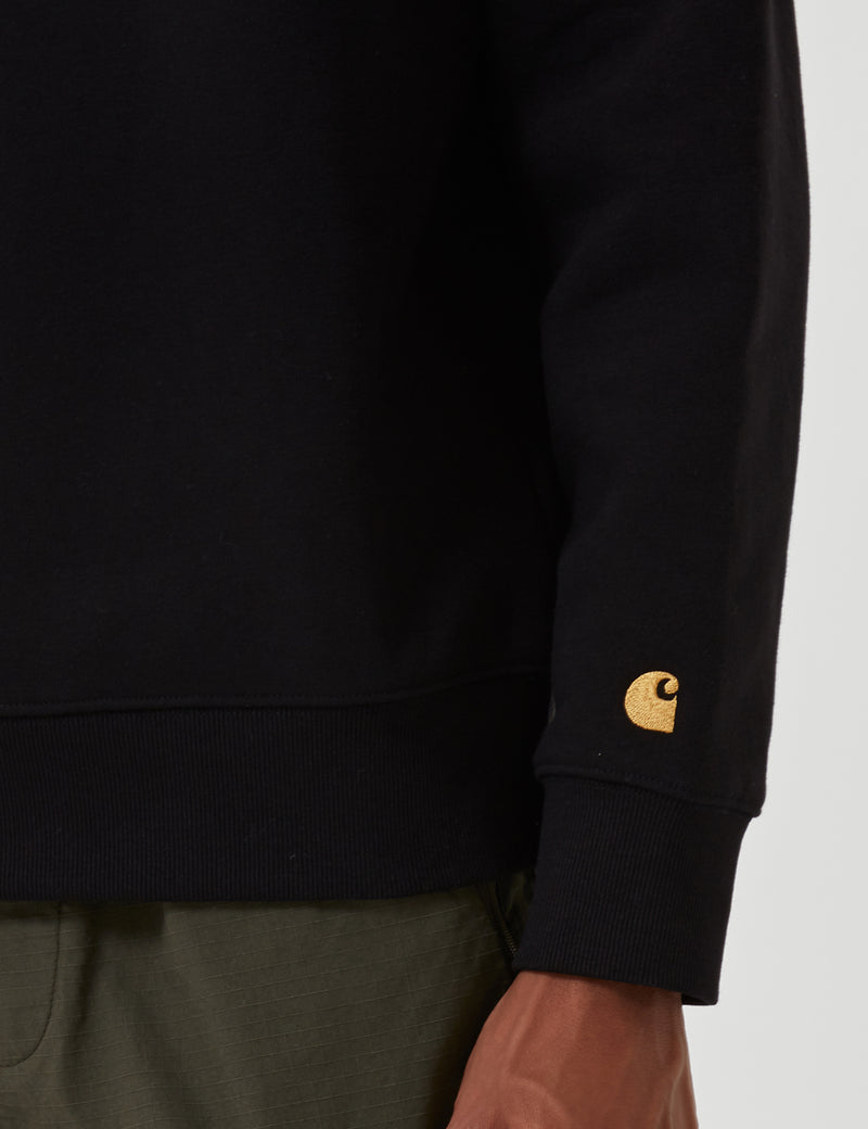 Carhartt-WIP Chase Quarter-Zip High Neck Sweatshirt - Black