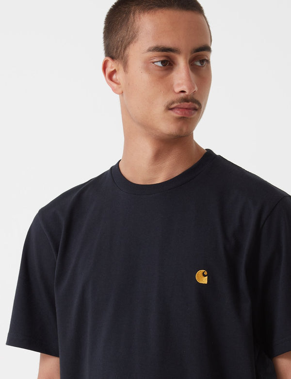 Carhartt-WIP Chase T-Shirt - Black/Gold