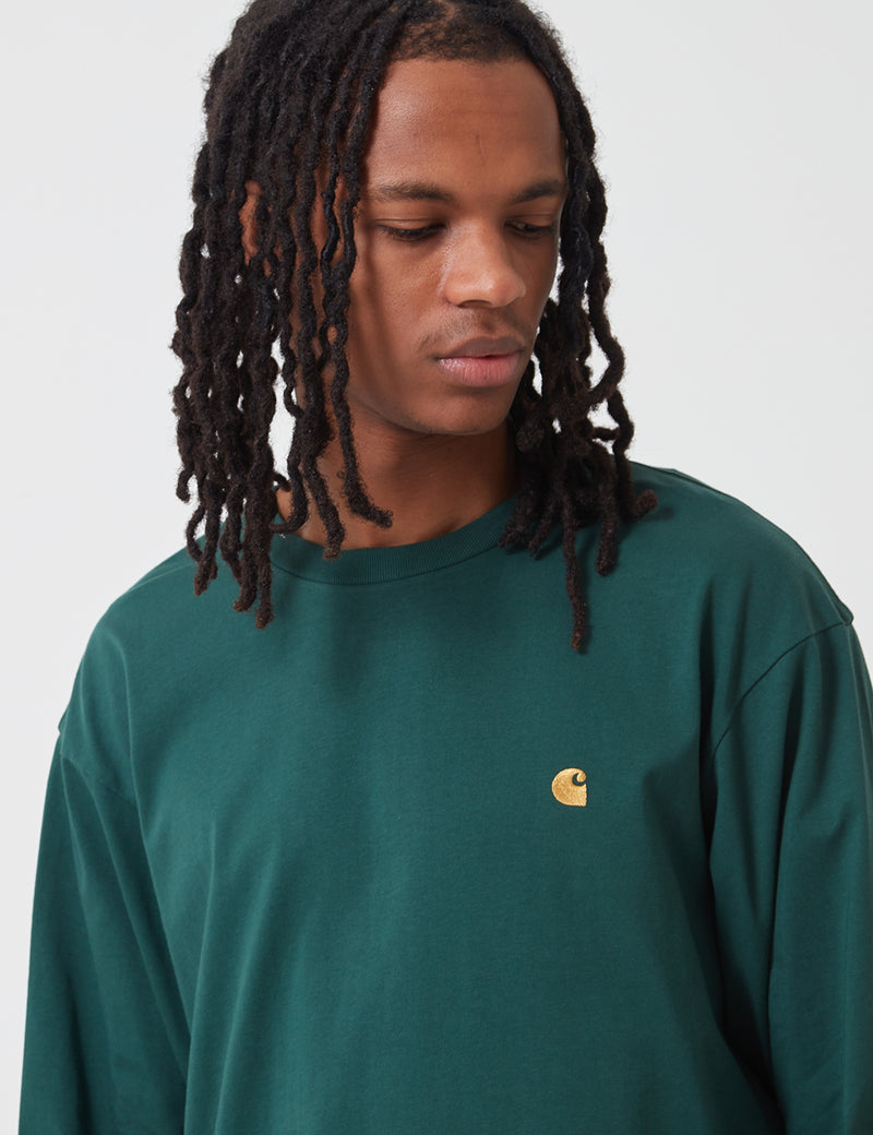 Carhartt-WIP Chase Long Sleeve T-Shirt - Treehouse Green