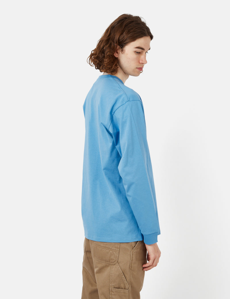 Carhartt-WIP Chase Long Sleeve T-Shirt (Loose) - Piscine Blue