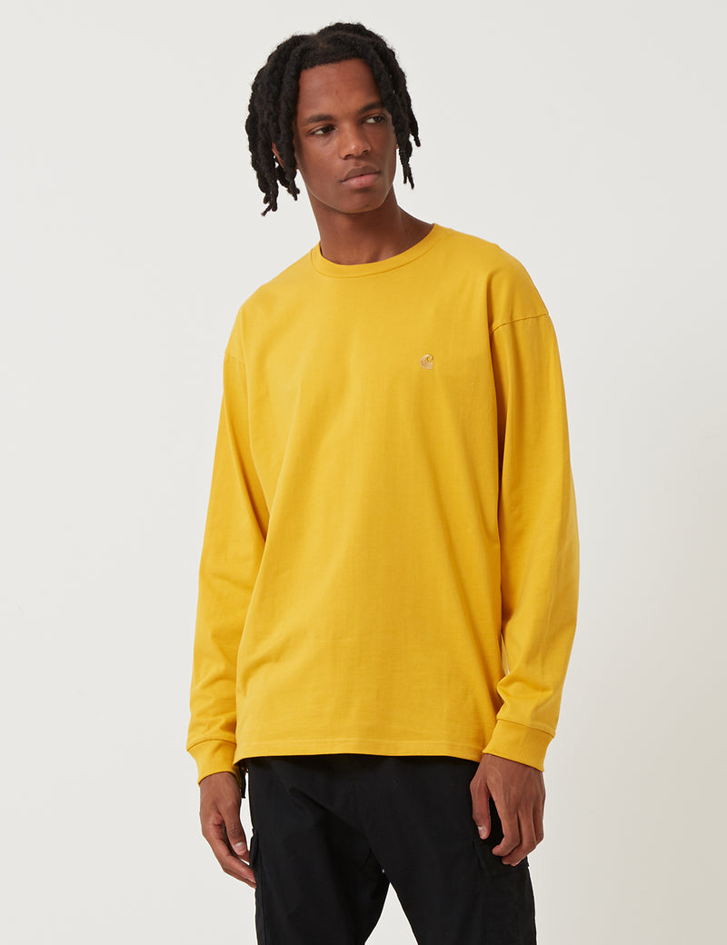 Carhartt-WIP Chase Long Sleeve T-Shirt - Quince Yellow