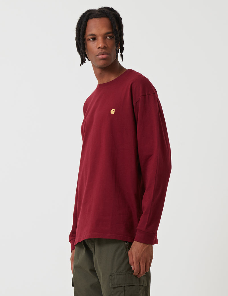 Carhartt-WIP Chase Long Sleeve T-Shirt - Mulberry