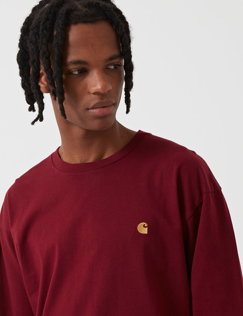 Carhartt-WIP Chase Long Sleeve T-Shirt - Mulberry